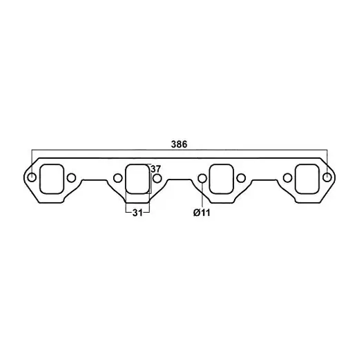 FORD FALCON 289 302 351 WINDSOR SMALL PORT 37mm x 31mm STEEL HEADER GASKET (2) product image