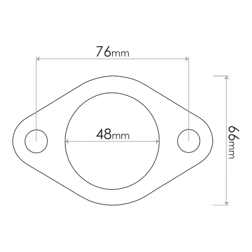FORD SUBARU VOLVO 2 BOLT FLANGE GASKET WITH REINFORCED CULOT & ELONGATED HOLES product image