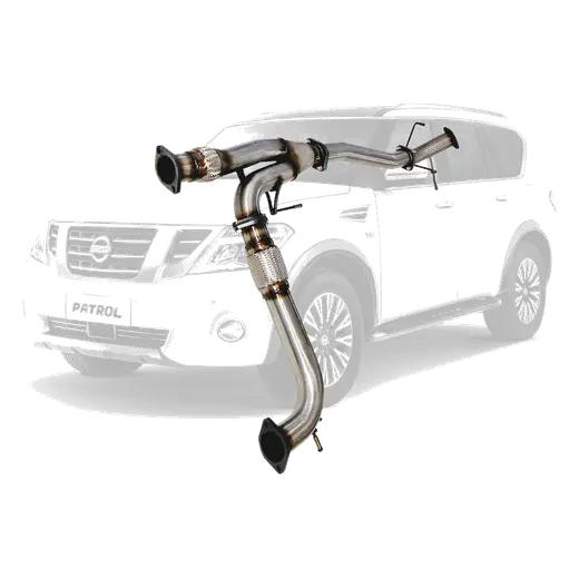 Nissan Y62 Patrol 3 Inch Stainless Steel Center Muffler Delete to Factory Rear Exhaust product image