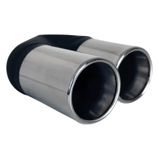 Straight Cut Y-Piece Rolled Inner Cone Stepped 2 1/4" In 2 x 80mm Out 9" Long SS304 Tip product image