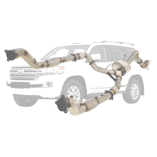 Toyota LandCruiser 200 Series 4.5L (2016-On) Twin 3" to Single 4" Stainless Steel Turbo Back DPF Delete Exhausts product image