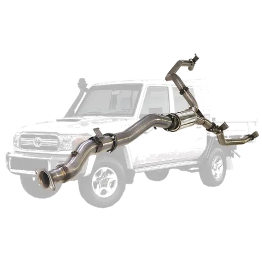 Toyota Landcruiser 79 Series VDJ79 4.5L V8 4 Inch Single into Twin 3 Inch DPF Back Exhaust product image