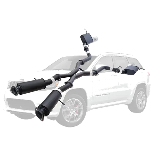 Twin 3 Inch Cat Back Exhaust For SRT Jeep Grand Cherokee 2012 to 2021 SS Tips product image