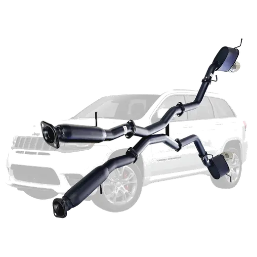 Twin 3 Inch Cat Back Exhaust With Centre Hotdogs For SRT Jeep Grand Cherokee 2012 to 2021 SS Tips product image