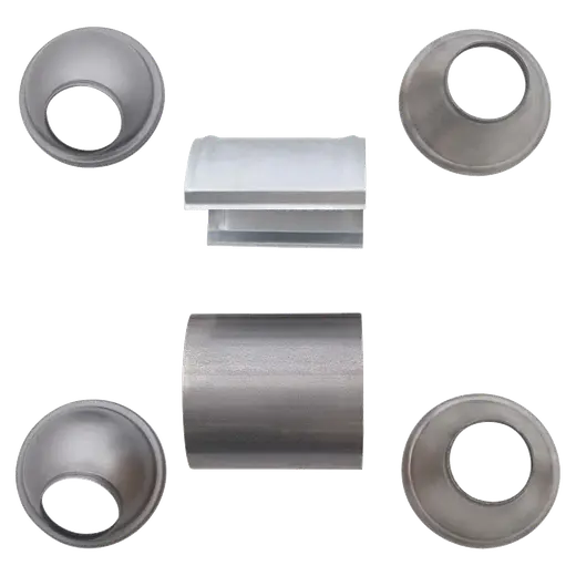 Universal Euro 5 Ceramic Core Catalytic Converter Kit with 4 Loose End Cones & Heatshield - Available in 2" and 2.25" product image