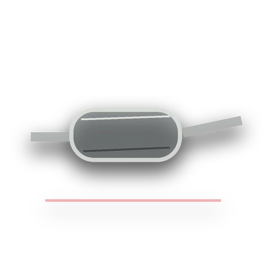 Generated transparent product-style artwork for SSD836MN 3in, 8in x 5in Oval Offset/Offset, 16in (400mm) Long, Megaflow Muffler - Medium - Stainless Steel