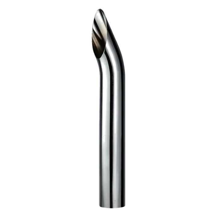 CHROME EXHAUST STACK CURVED 4in OD X 36in (915MM) LONG, PLAIN INLET product image