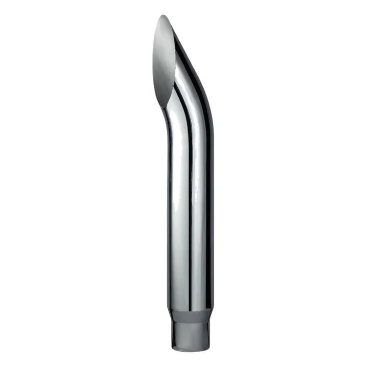 CHROME EXHAUST STACK CURVED REDUCING 7in OD > 5in OD X 60in (1525MM) LONG, PLAIN INLET product image