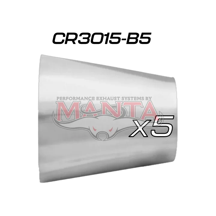 (Pack 5) 3in (76.2mm) to 1 1/2in (38.1mm) x 1.6mm, Stainless Concentric Reducer product image