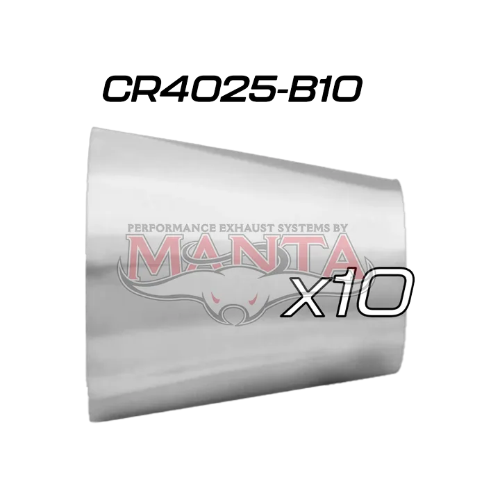 (Pack 10) 4in (101.6mm) to 2 1/2in (63.5mm) x 1.6mm, Stainless Concentric Reducer product image