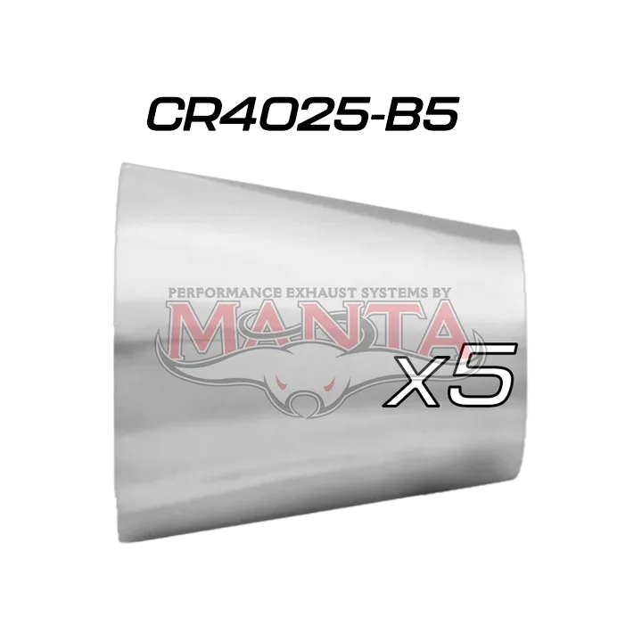 (Pack 5) 4in (101.6mm) to 2 1/2in (63.5mm) x 1.6mm, Stainless Concentric Reducer product image