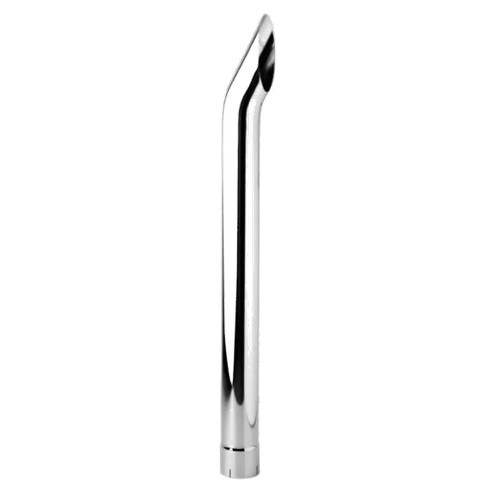 CHROME EXHAUST STACK CURVED 4in OD X 36in (915MM) LONG WITH EXPANDED NOTCHED END product image