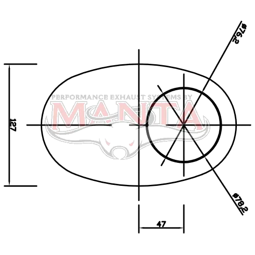 3in, 8in x 5in Oval Offset/Offset, 16in (400mm) Long, Megaflow Muffler - Medium - Aluminised Steel product image