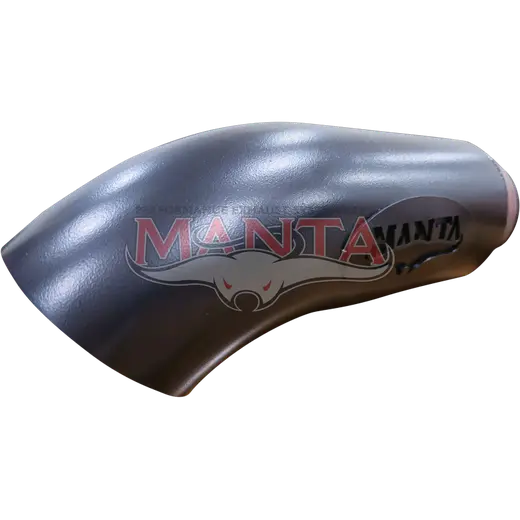 4in (102mm) Outlet, 3in ID Inlet, Long Leg, Manta Badge Right Hand Dump Tip, Stainless Steel Coated product image
