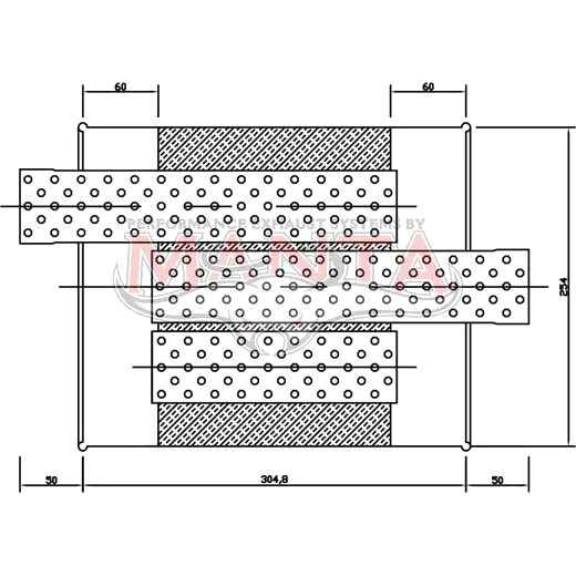 2 1/4in, 10in x 4in Oval Offset/Centre, 12in (300mm) Long, Megaflow Muffler - Medium - Aluminised product image