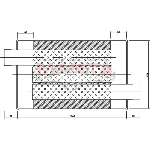 2 1/4in, 10in x 4in Oval Offset/Offset, 16in (400mm) Long, Triflow/Turbo Muffler - Quiet product image