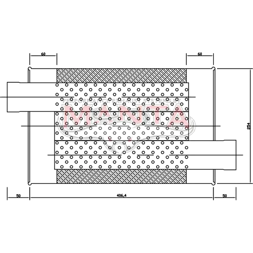2 1/2in, 10in x 4in Oval Offset/Offset, 16in (400mm) Long, Triflow/Turbo Muffler - Quiet product image