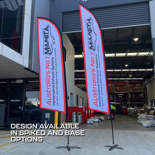 Manta Feather Style Flag - 3m tall spike base for soft ground product image