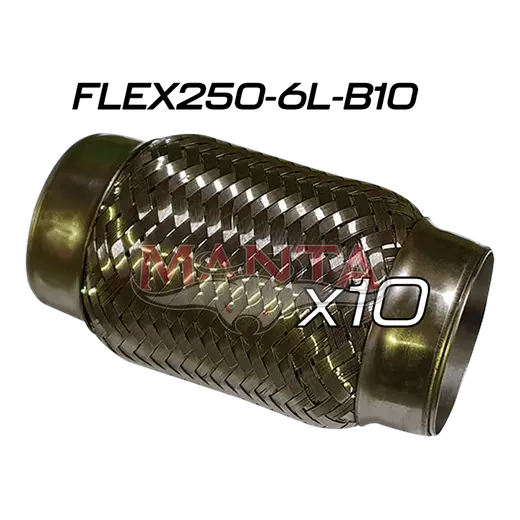 (Pack 10) 2 1/2in ID x 152mm (6in) Stainless Steel Flex Bellow With Interlock Tube Liner product image