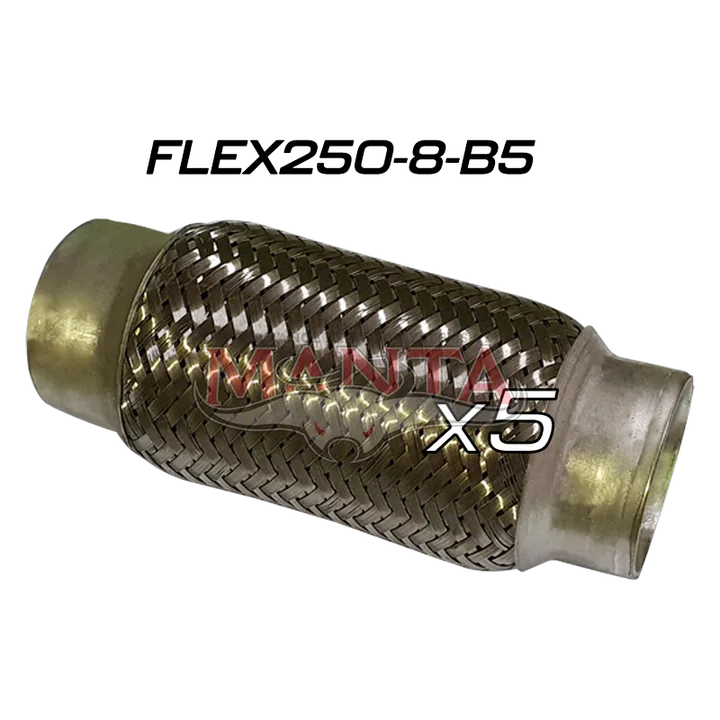 (Pack 5) 2 1/2in ID x 203mm (8in) Stainless Steel Flex Bellow With Interlock Tube Liner product image