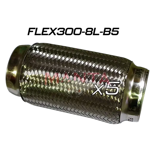 (Pack 5) 3in ID x 203mm (8in) Stainless Steel Flex Bellow With Interlock Tube Liner product image