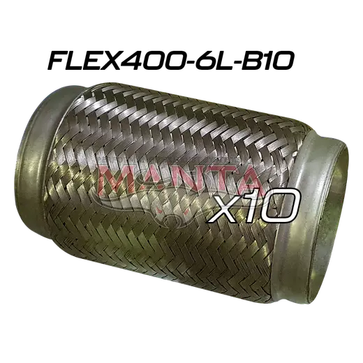 (Pack 10) 4in ID x 152mm (6in) Stainless Steel Flex Bellow With Interlock Tube Liner product image