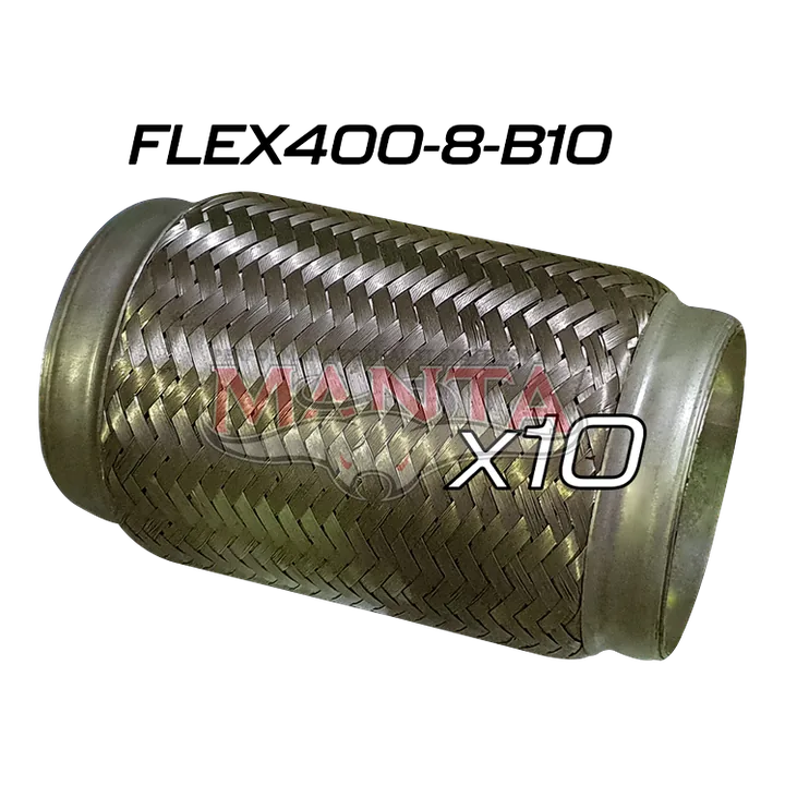 4in ID x 203mm (8in) Stainless Steel Flex Bellow Double Braided Liner product image