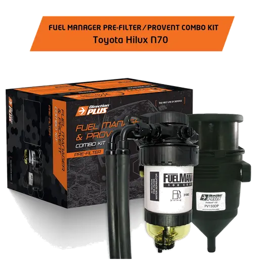 FUEL MANAGER PRE-FILTER + PROVENT COMBO KIT TOYOTA HILUX N70 (Dual Battery) product image