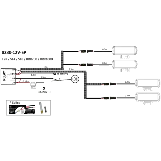 ST-Range, Triple-R Four lamp Pickup harness kit with splice product image