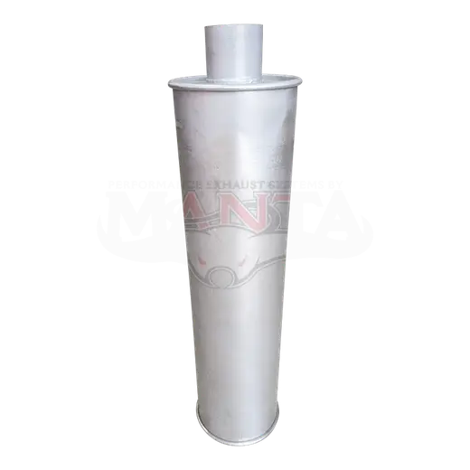 2 1/2in, 6in Round Centre/Centre, 24in (600mm) Long, Baffled Muffler - Quiet - Aluminised Steel product image