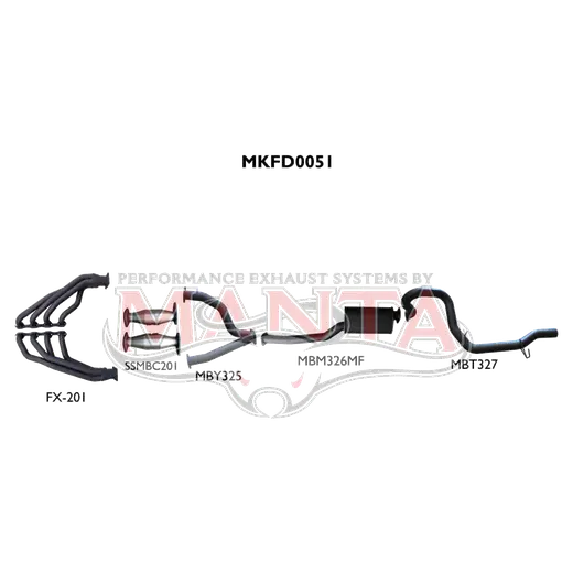 Ford Falcon AU V8 Sedan 3in With Extractors Muffler/Tailpipe product image