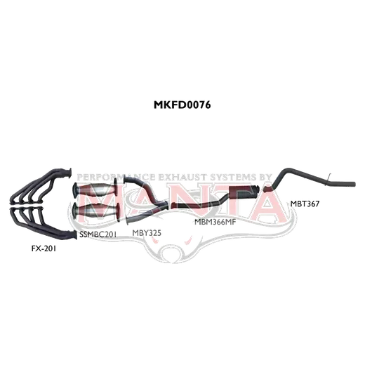 Ford Falcon AU V8 Ute 3in With Extractors Muffler/Tailpipe product image