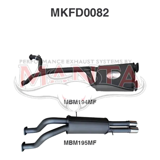 Ford Falcon AU V8 Ute 2.5in Dual Catback Muffler/Muffler product image