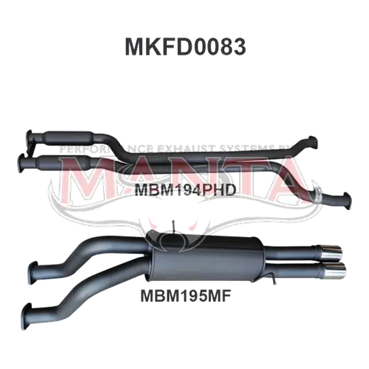 Ford Falcon AU V8 Ute 2.5in Dual Catback Hotdog/Muffler product image