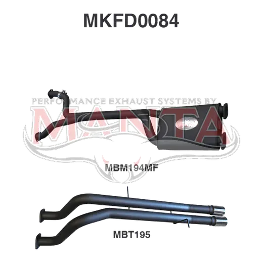 Ford Falcon AU V8 Ute 2.5in Dual Catback Muffler/Tailpipe product image