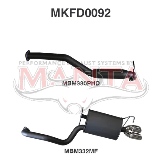 Ford Falcon BA BF XR6 Sedan Catback Hotdog/Muffler product image
