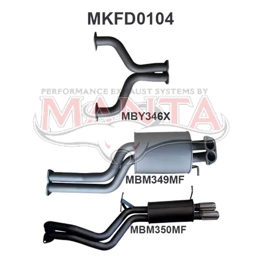 Ford BA BF V8 Sedan 2.5in Dual CatBack Muffler/Muffler product image