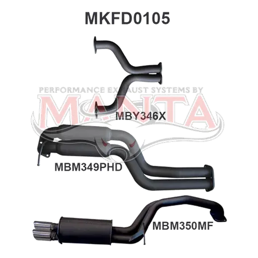 Ford BA BF V8 Sedan 2.5in Dual CatBack Hotdog/Muffler product image