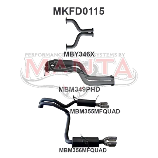 Ford BA BF V8 Sedan 2.5in L & R CatBack Hotdog/Muffler product image