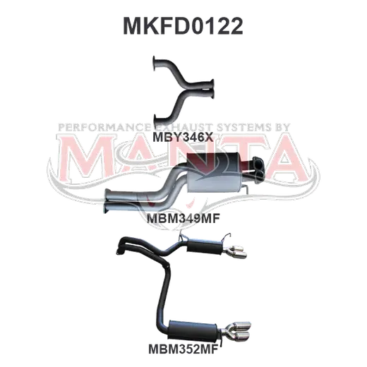 Ford BF GT V8 Sedan 2.5in L & R CatBack Muffler/Muffler product image