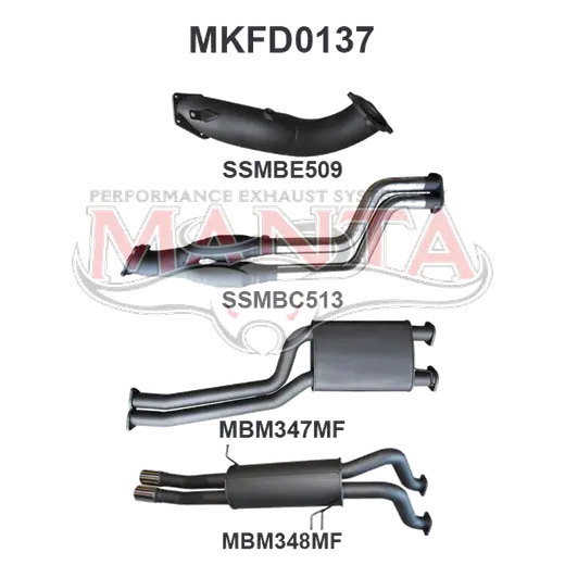 Ford BA BF XR6 Turbo Ute 2.5in Dual Turbo Back product image