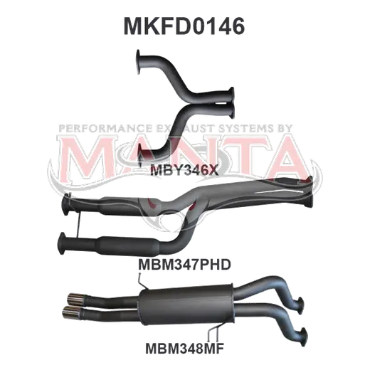 Ford BA BF V8 Ute 2.5in Dual CatBack Hotdog/Muffler product image