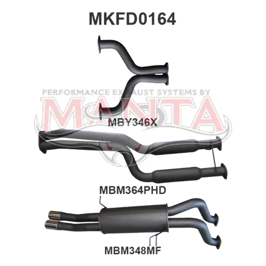 Ford BA BF V8 RTV Ute 2.5in CatBack Hotdog/Muffler product image