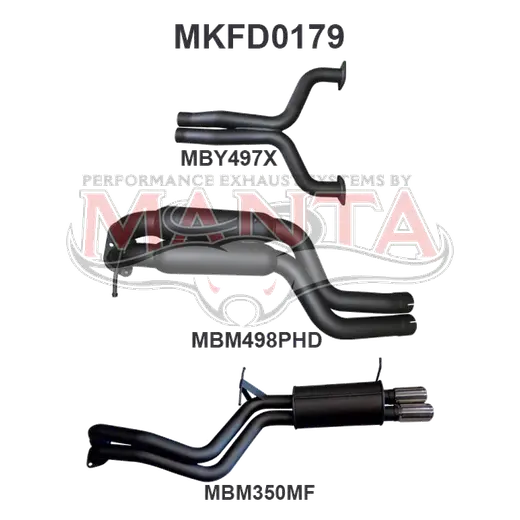 Ford FG V8 Sedan 2.5in Dual CatBack Hotdog/Muffler product image