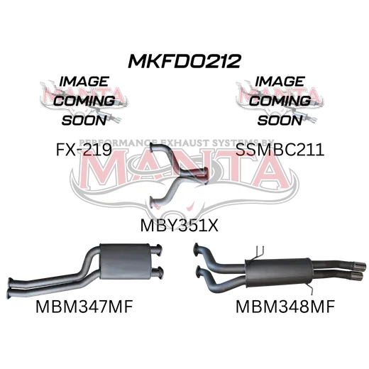 Ford FG 5.4L V8 Ute 2.5in Dual With Extractors Muffler/Muffler product image