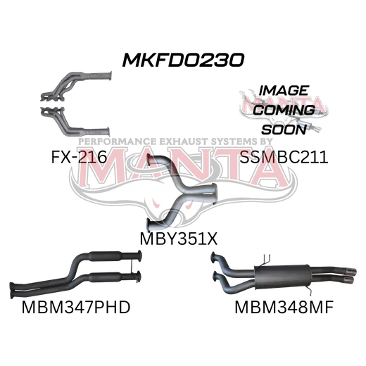 Ford FG 5.0L V8 Ute 2.5in Dual With Extractors Muffler/Muffler product image