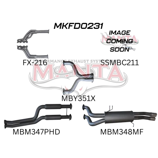 Ford FG 5.0L V8 Ute 2.5in Dual With Extractors Hotdog/Muffler product image