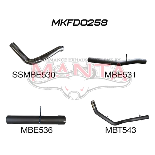 Ford F250 7.3L V8 Auto, SWB (3968mm Wheelbase) 4in Turbo Back With Muffler product image