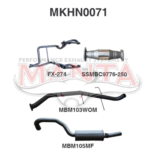Holden Commodore VG VP VR V6 Ute 2.5in With Extractors WOM/Muffler product image