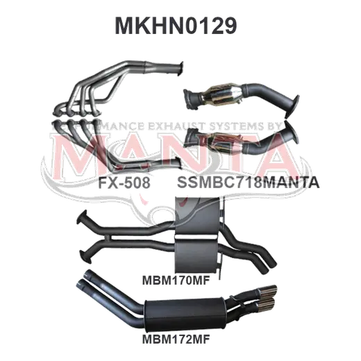 VY VZ HSV V8 SDN 2.5in Dual With Extractors Muffler/Muffler product image